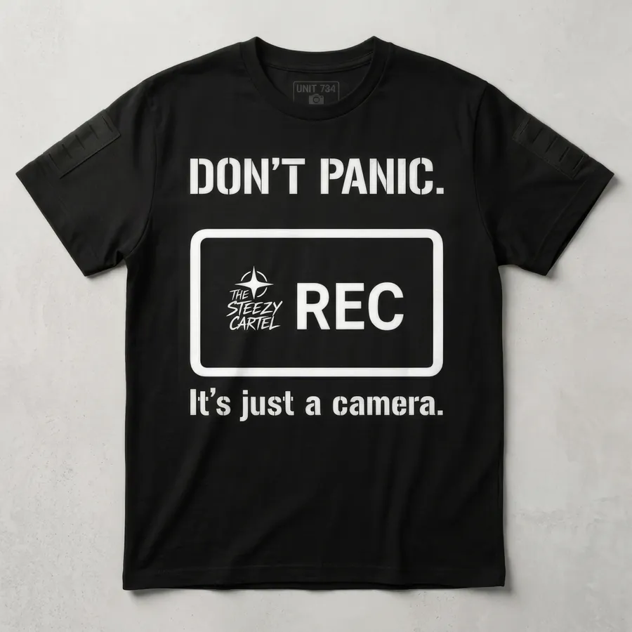 Don't Panic shirt design by The Steezy Cartel Merch